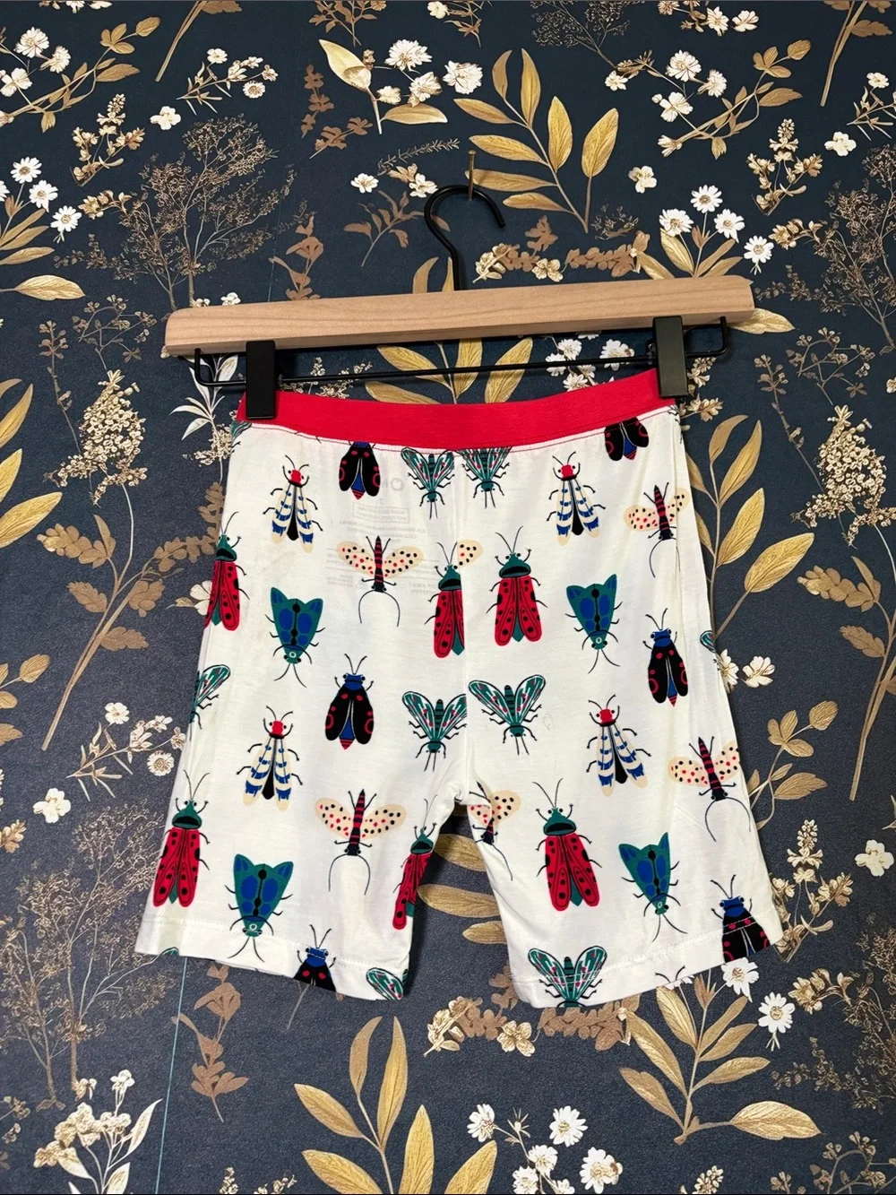 PatPat Bamboo Boys Pajama Shorts Blue Rocket & White Bug Kids Shorts Lot of 2